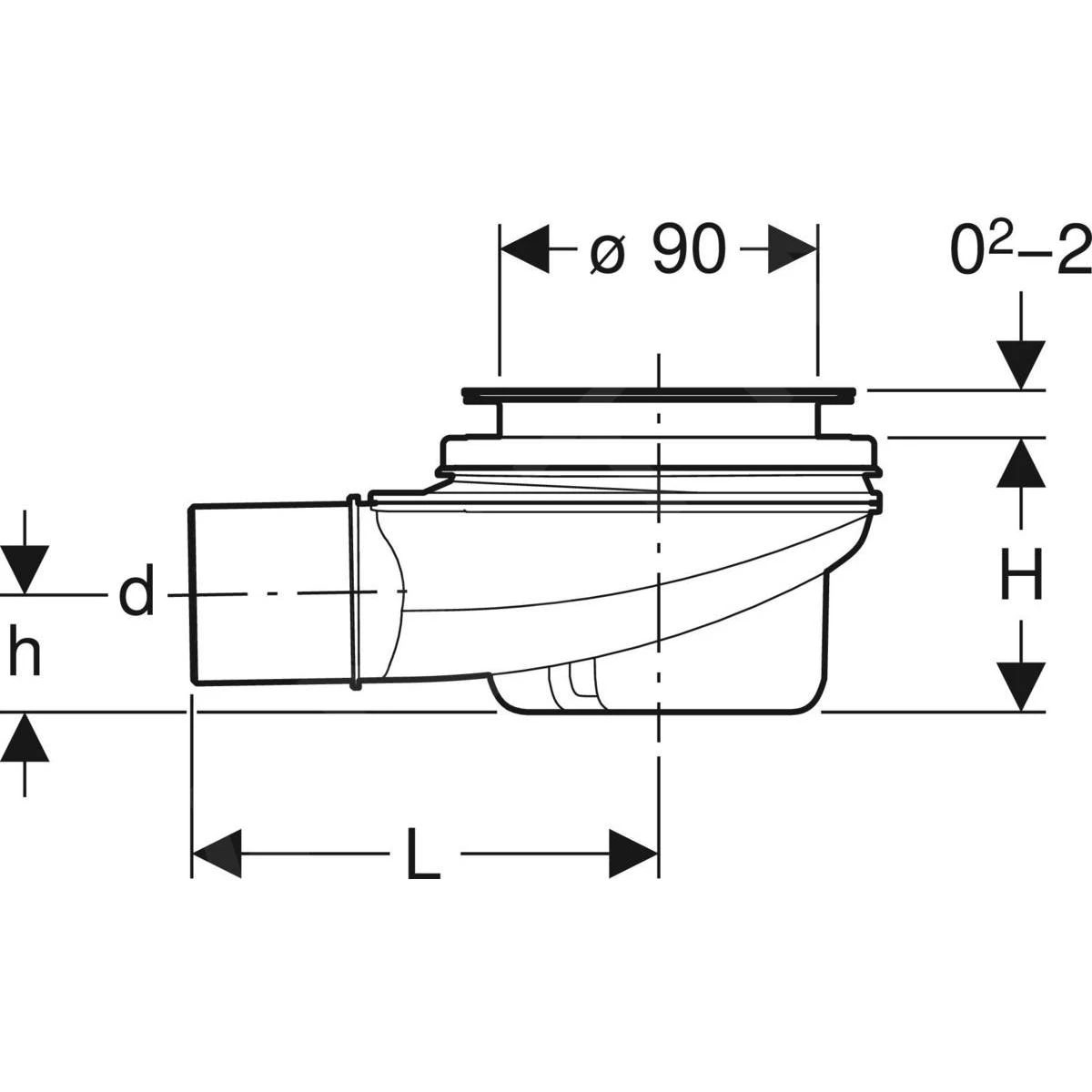 Geberit Toebehoren - Douchesifon, Afvoer 90 Mm, Waterslothoogte 50 Mm 150.550.00.1 - Image 2