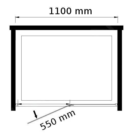 Lansanit LitLUX Brix - Pendel Douchedeur 1100 Mm, Rechts, Glanzend Aluminium/helder Glas H2Y-11R - Image 2