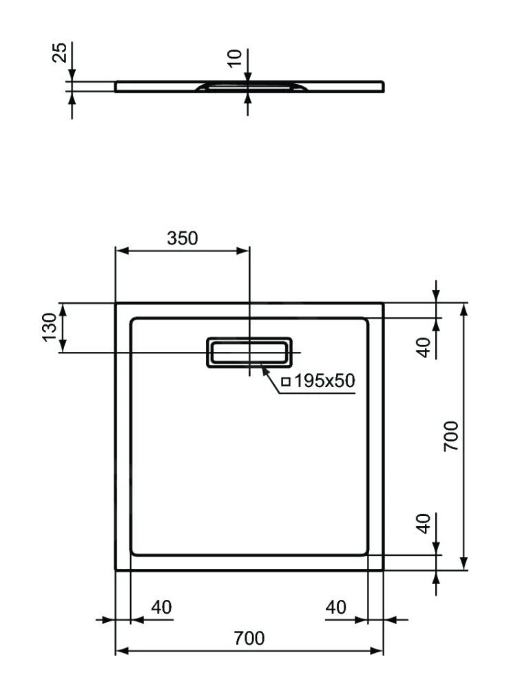 Ideal Standard Ultra Flat New - Douchebak 700x700 Mm, Wit T446501 - Image 2