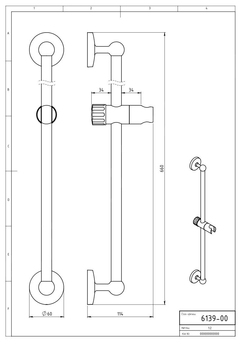 Novaservis Douchesets - Douchestang, Lengte 600 Mm, Chroom 6139,0 - Afbeelding 2