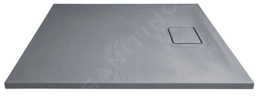 Sapho Acora - Douchebak 900x900 Mm, Gegoten Marmer, Decor Grijze Steen AC022 - Image 9