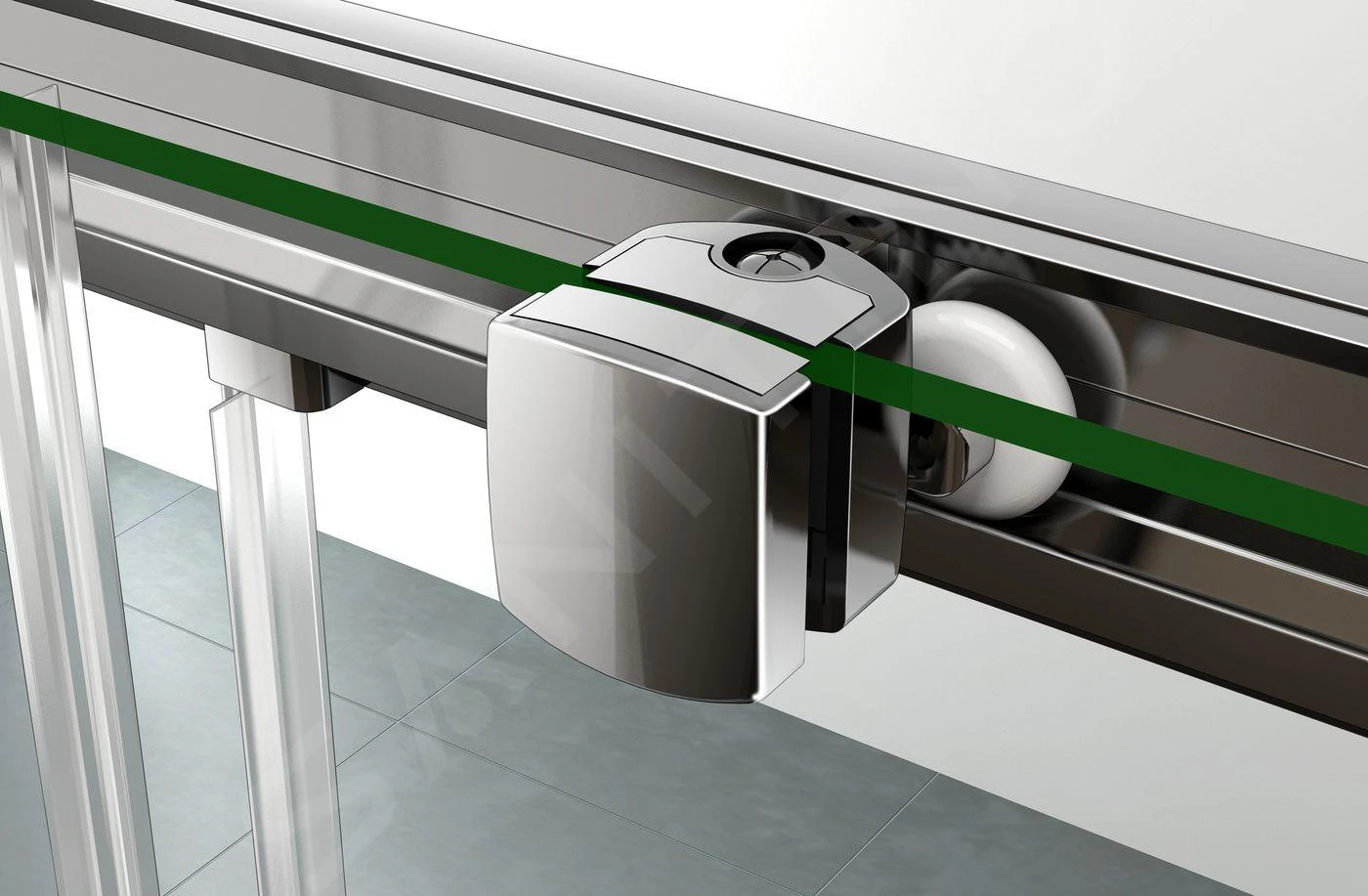 Lansanit LitIN Vati - Douchecabine 4 Delig 900x900 Mm, Incl. Douchebak, Glanzend Aluminium/helder Glas QR99-190-C-SET - Afbeelding 6