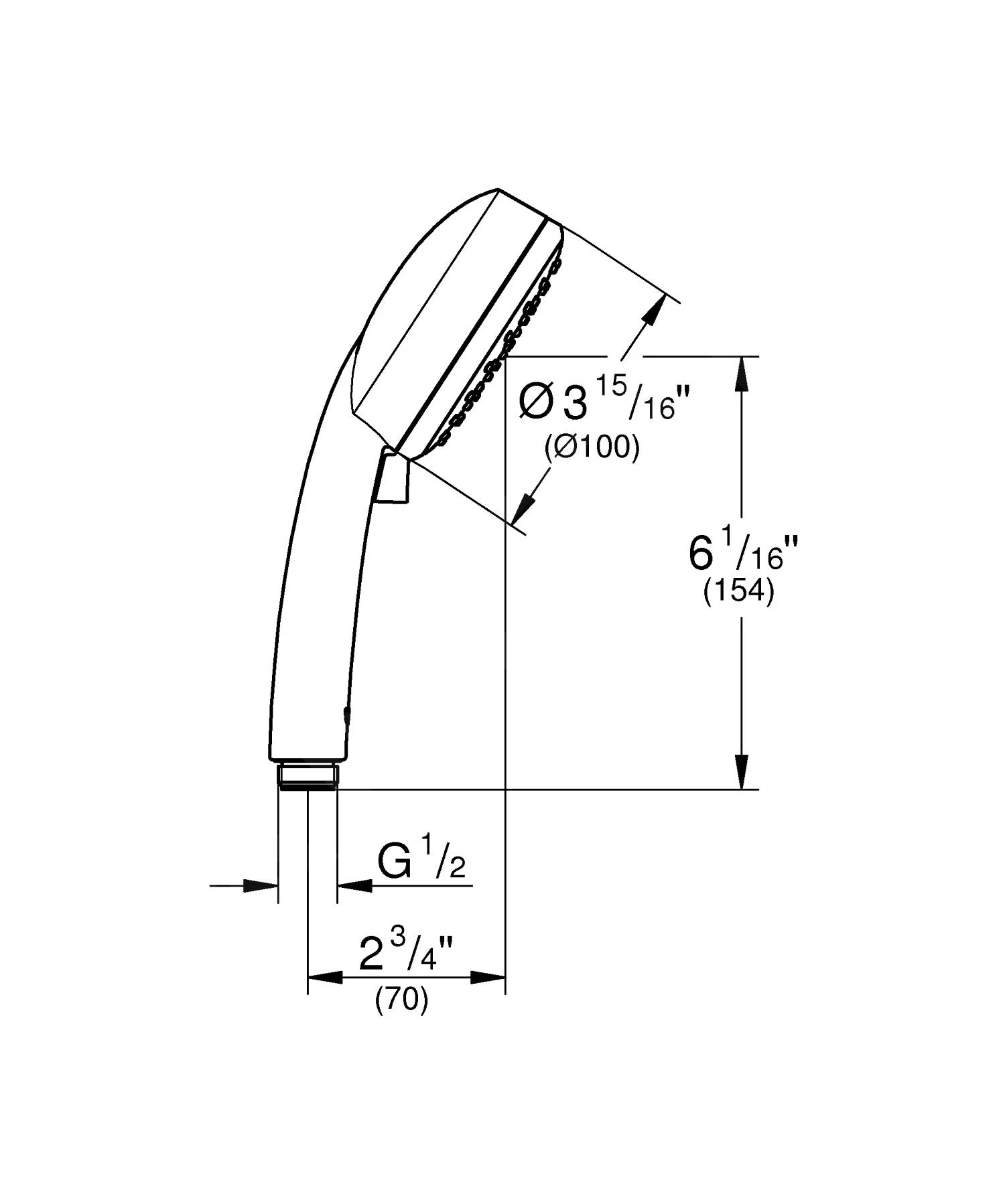 Grohe Tempesta Cosmopolitan - Handdouche, 2jet, Chroom 2757120E - Afbeelding 2
