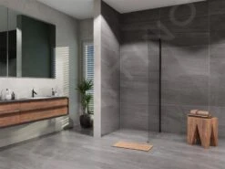 Lansanit LitLUX Slim Alvaro - Vaste Douchewand Black Line 900 Mm, Helder Glas SPZD90-B