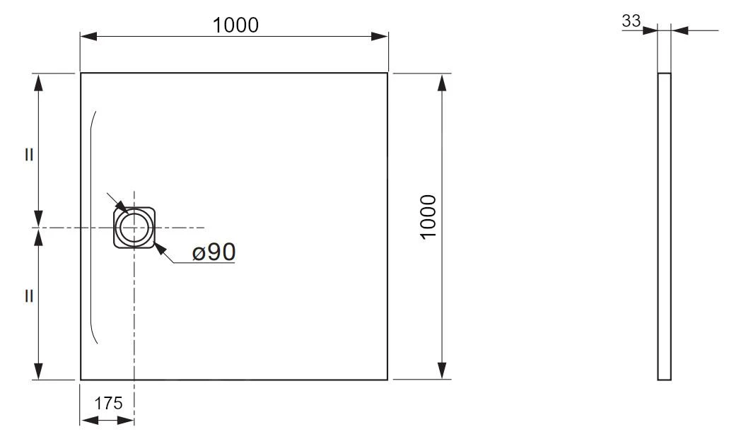 Laufen Pro - Douchebak 1000x1000 Mm, Mat Zwart H2119520800001 - Image 2