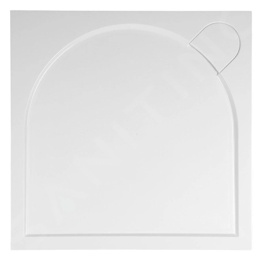 Gelco Douchebakken - Douchebak Larca, 1000x1000, Gegoten Marmer, Wit PL001