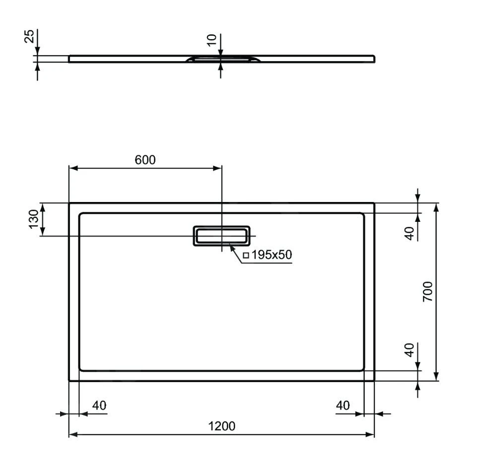 Ideal Standard Ultra Flat New - Douchebak 1200x700 Mm, Zwart T4476V3 - Image 2