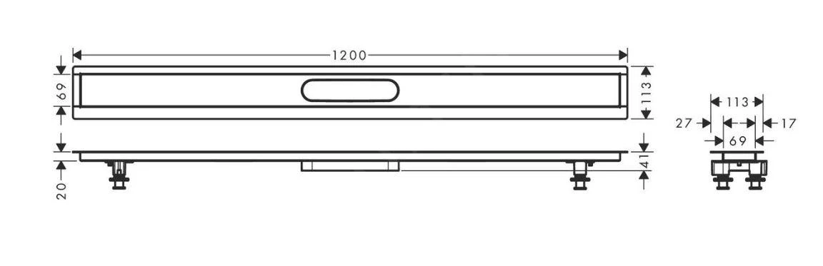 Hansgrohe UBox Universal - Installatieset Voor Douchegoten 1200, Rvs 56015180 - Afbeelding 2
