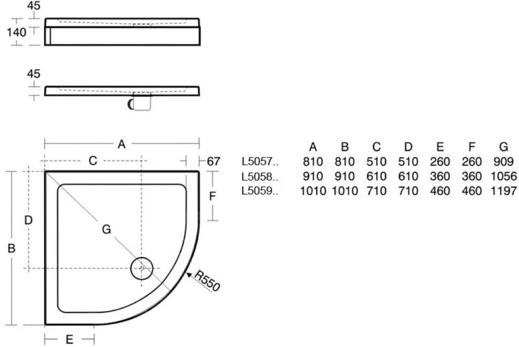 Ideal Standard Simplicity Stone - Douchebak 1010x1010 Mm, Wit L505901 - Image 2