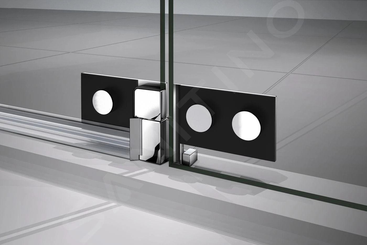 Lansanit LitLUX Brix - Pendel Douchedeur 1100 Mm, Rechts, Glanzend Aluminium/helder Glas H2Y-11R - Image 5