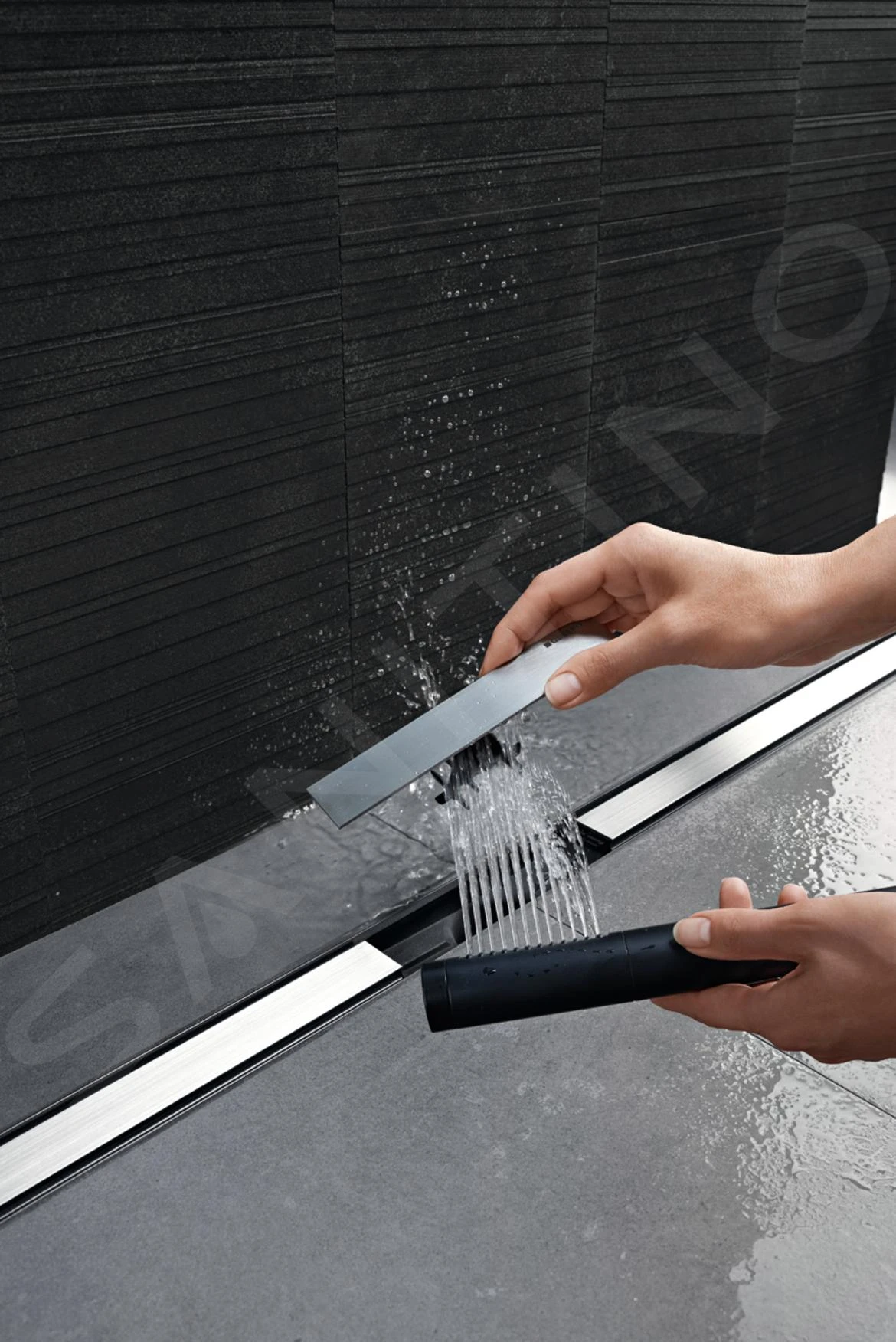 Geberit CleanLine - Rooster Voor Douchegoot 80, 300-1300 Mm, Zwart Chroom/geborsteld Chroom 154.441.QC.1 - Afbeelding 5