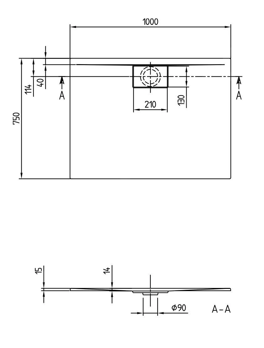 Villeroy & Boch Architectura MetalRim - Douchebak, 750x1000 Mm, VilboGrip, Alpine Wit UDA1075ARA215GV-01 - Image 2