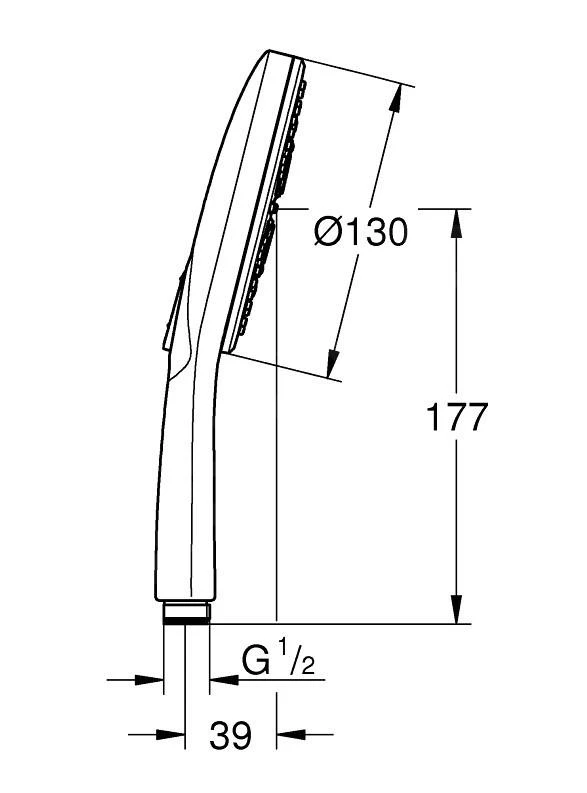 Grohe Rainshower SmartActive - Handdouche 130 9,5 L/ Min, 3-jets, Geborsteld Hard Graphite 26574AL0 - Afbeelding 2