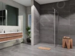 Lansanit LitLUX Brix - Vaste Douchewand 1000 Mm, Glanzend Aluminium/helder Glas SPHY100