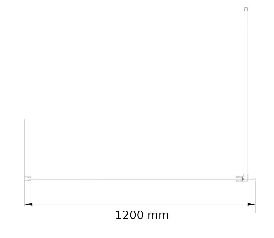 Lansanit LitEX - Walk-In Douchewand, 1200 Mm, Helder Glas W120-C - Afbeelding 2