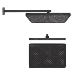 Kielle Vega - Hoofddouche 360 X 240 Mm, 1jet, Douchearm 430 Mm, Mat Zwart 20118SE4