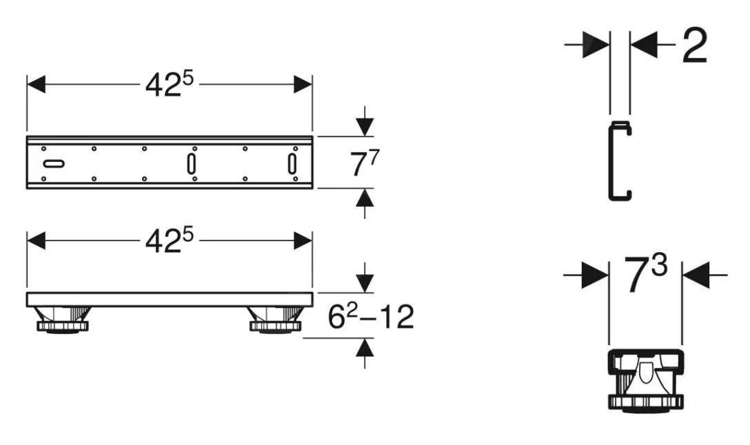 Geberit Toebehoren - Steunpoten Voor Douchebakken, 5 St 550.950.00.1 - Image 2