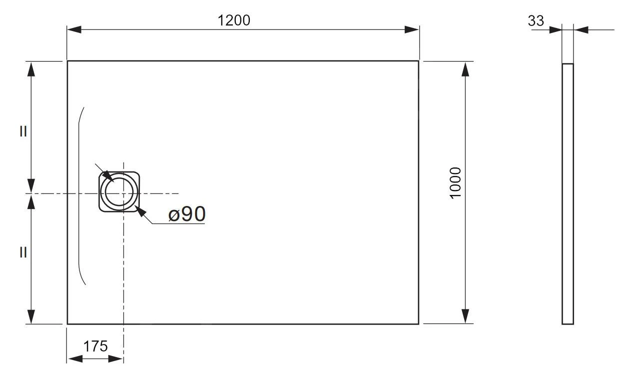 Laufen Pro - Douchebak 1200x1000 Mm, Mat Zwart H2119530800001 - Image 2