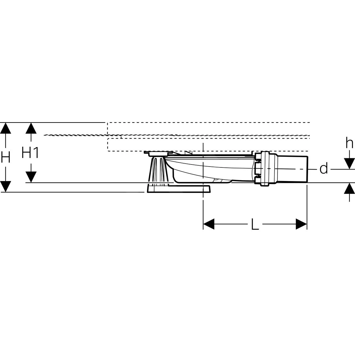 Geberit Setaplano - Ruwbouwset Voor Douchebak, Waterstophoogte 30 Mm, D40 Mm, 6 Poten 154.021.00.1 - Afbeelding 2