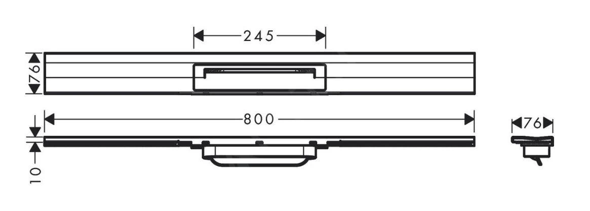 Hansgrohe RainDrain Flex - Douchegoot Met Rvs Rooster 800, Wandmodel, Inkortbaar, Mat Wit 56051700 - Afbeelding 2