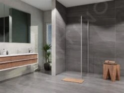 Lansanit LitLUX Slim Tadao - Vaste Douchewand 800 Mm, Glanzend Aluminium/helder Glas SPD80