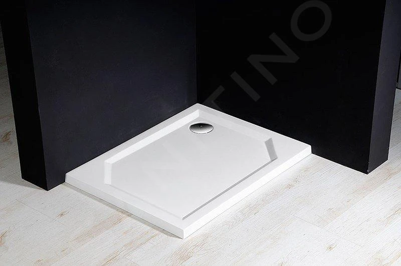 Gelco Douchebakken - SARA Douchebak Van Gegoten Marmer, 900x750 Mm, Wit HS9075 - Image 3