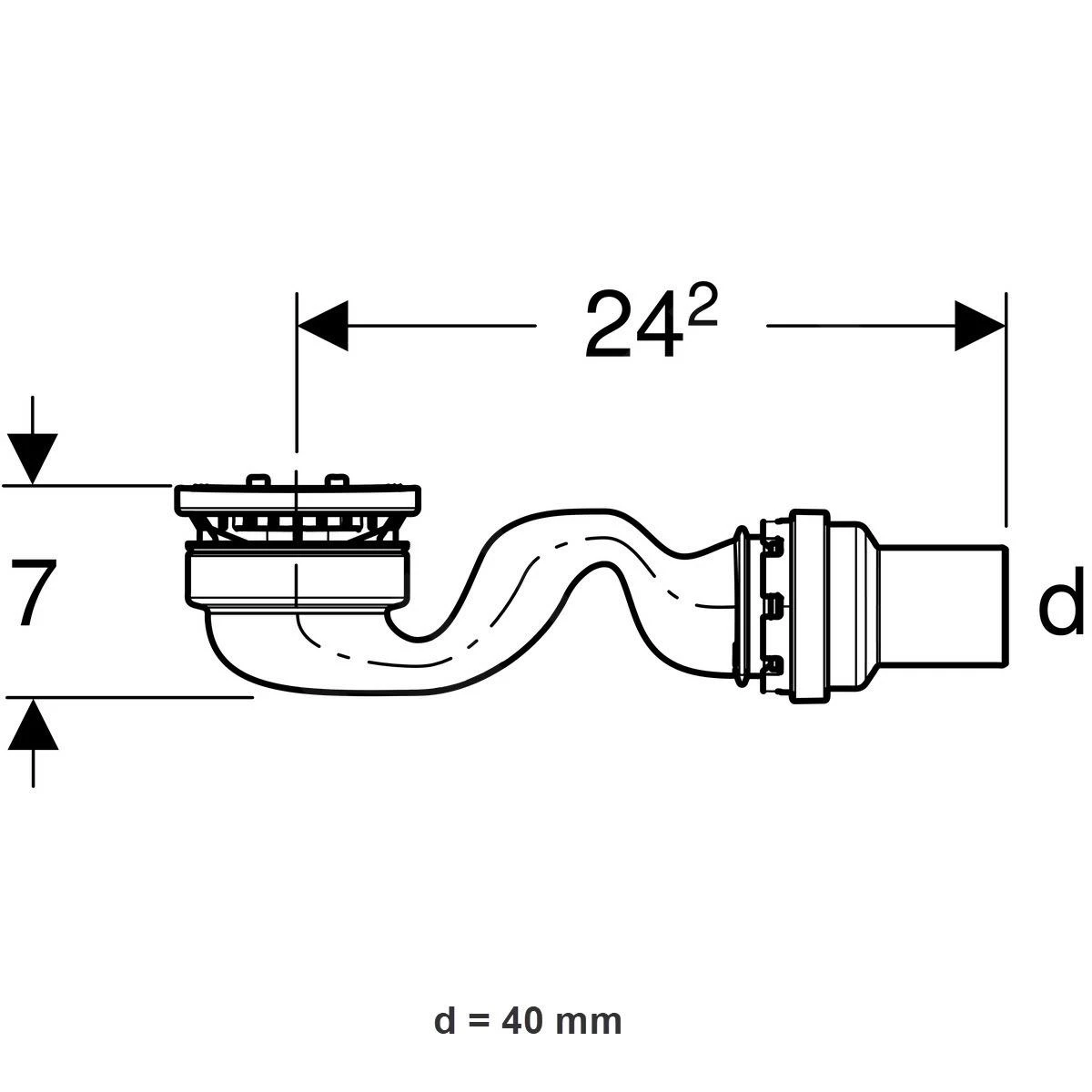 Geberit Sestra - Afvoerset Voor Douchebakken, Waterslothoogte 30 Mm 550.019.00.1 - Afbeelding 2