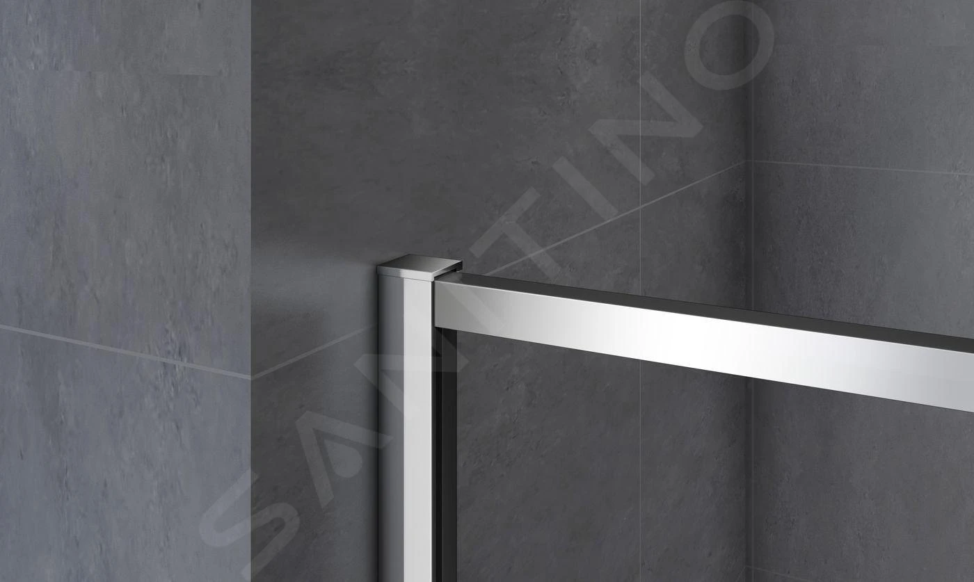 Lansanit LitLUX Slim Alvaro - Douche Schuifdeur 1000 Mm, Glanzend Aluminium/helder Glas SZD10 - Afbeelding 5