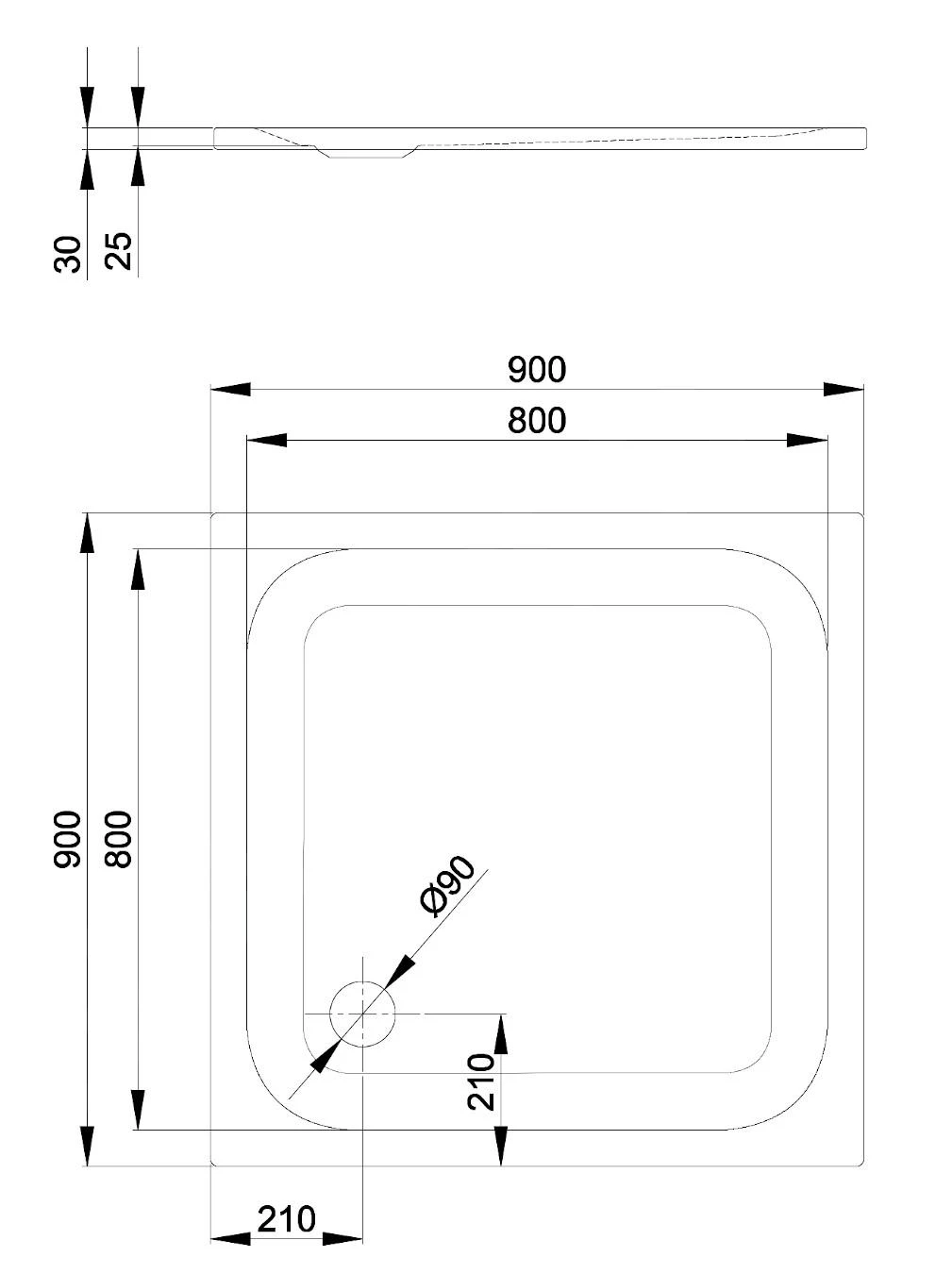 Bette Ultra - Douchebak 900x900 Mm, Wit 5930-000 - Image 2